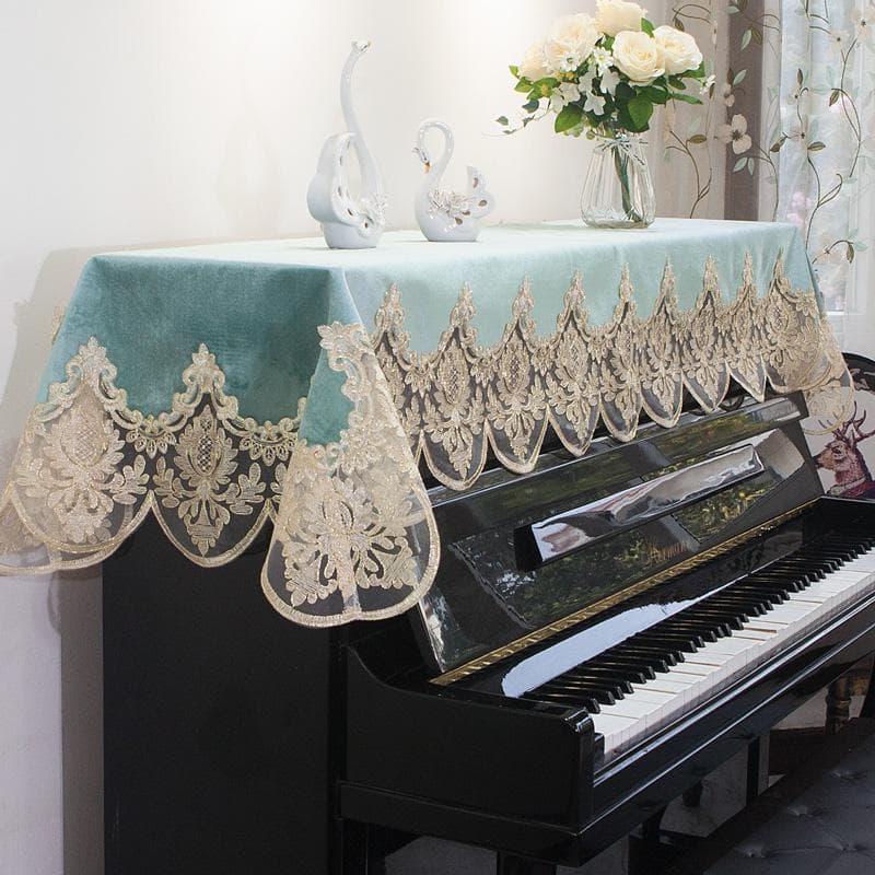 Modern Thickened Lace Piano Bench Cover Light Luxurious Dustproof Piano Cover Cloth Beautiful Home Decoration Piano Cover Keyboard cover28x180