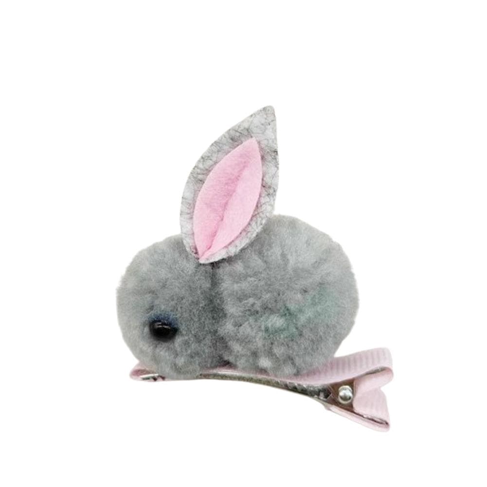 1 Pair Little Rabbit Hairpin Children Hair Barrette Decoration 1 Pair grey