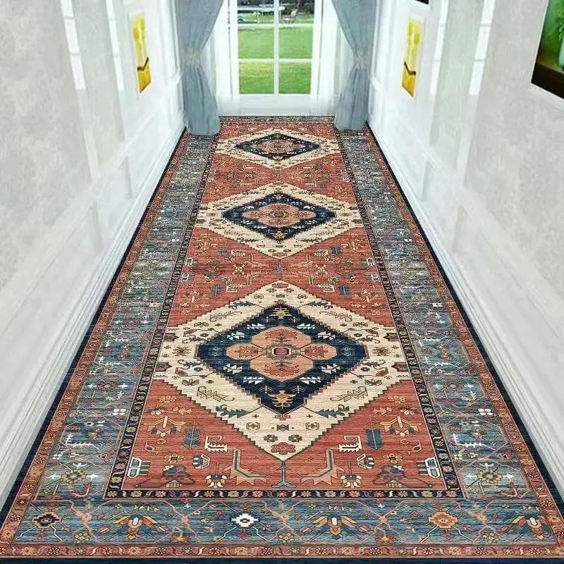 European Style Customizable Corridor Carpet Porch Stairway Aisle Long Runner Rug Room Balcony Large Area Passageway Non-slip Mat 40x60cm