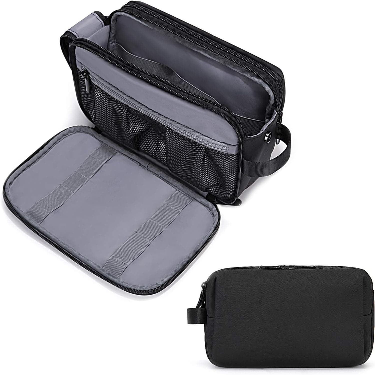 Toiletry Bag for Travel Toiletry Organizer Dopp Kit Water-resistant Shaving Bag for Toiletries Door Room Essentials black