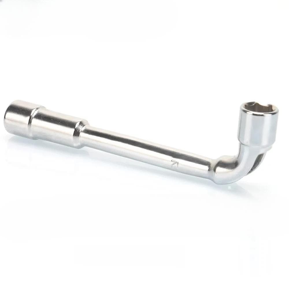 12mm L Type Angled Socket Wrench Spanner with Thru Hole, Chome Vanadium silver