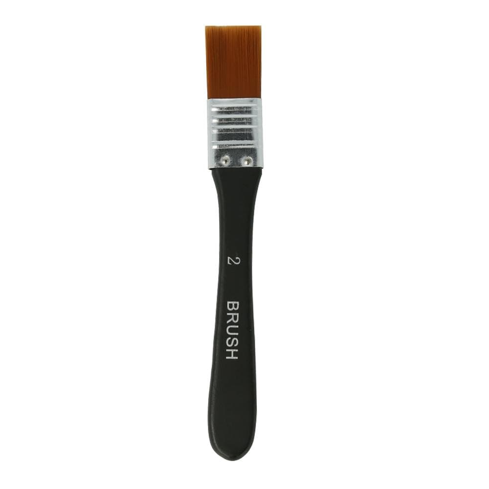 1pc Professional Flat Paint Brush Nylon Trim Art Paintbrush Wooden Handle for Gesso Stains Glues No.2