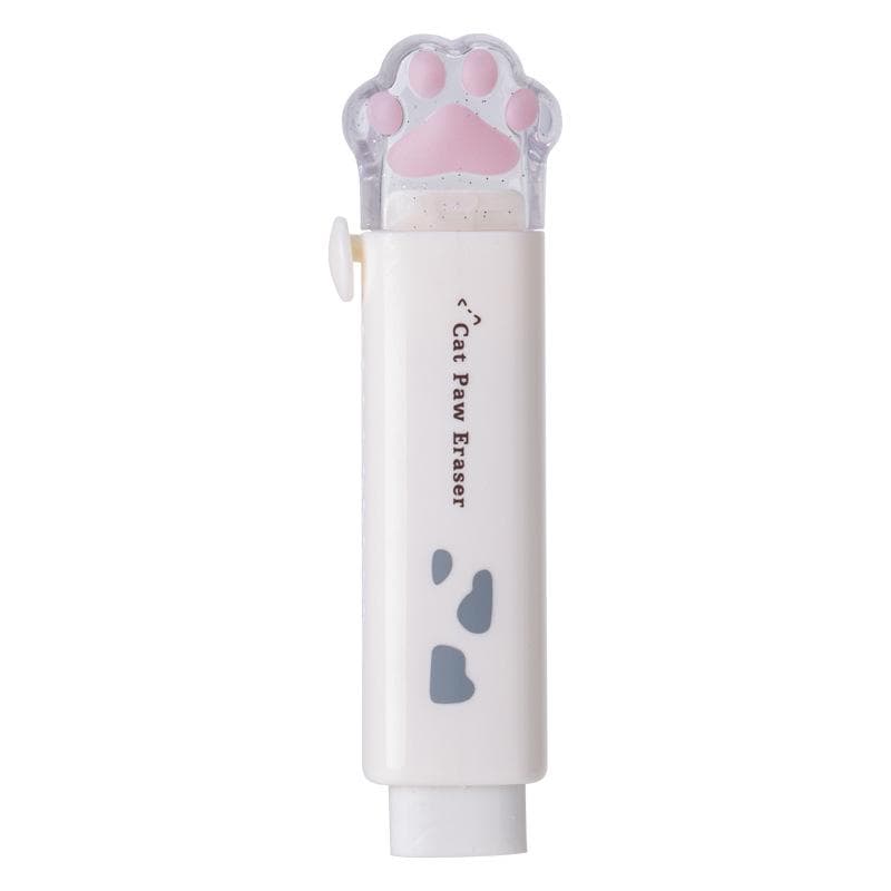 Kawaii Retractable Eraser Cute Cat Korean Stationery Rubber Drawing Erasers Children's school supplies Office white