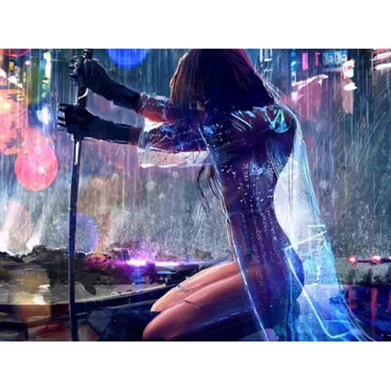 DIY Diamond Embroidery Girl In The Rain 5D Diamond Painting Rhinestone Mosaic Home Decor 20X30CM