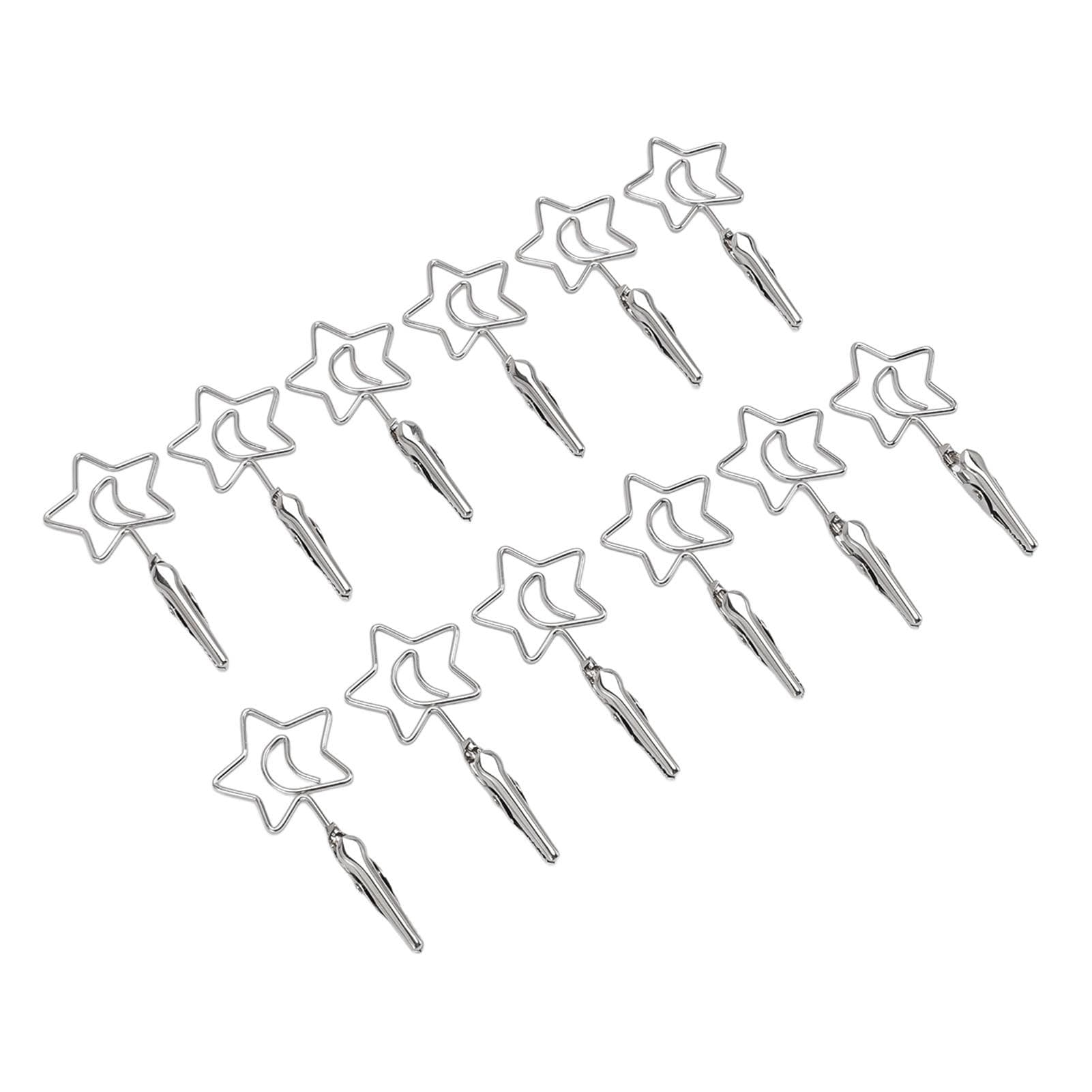 12pcs 2.8in Double Headed Memo Clip Metal Card Holder Wire Photo Clamp for Hanging Photo Display