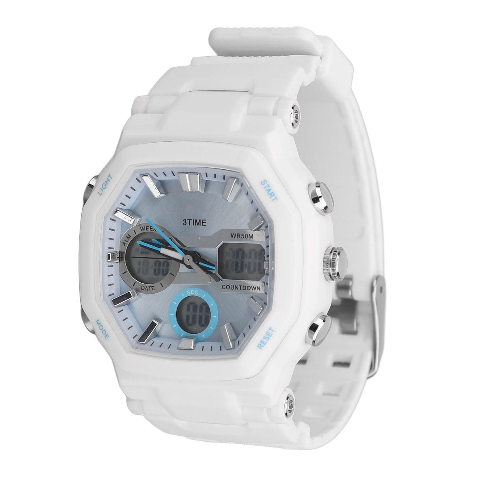 Analog Digital Display LED Watch Student Multifunctional Water Proof Sports Watch with ABS Case TPU