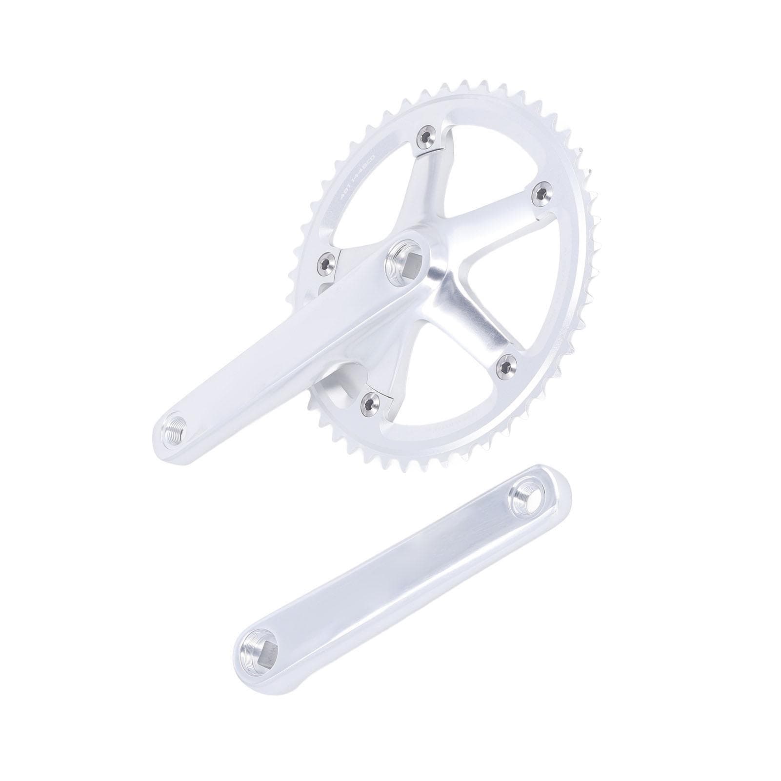 Bike Crankset Aluminum Alloy 144BCD 48T Square Hole Chainring Crank Arm Set for Mountain Bike Road