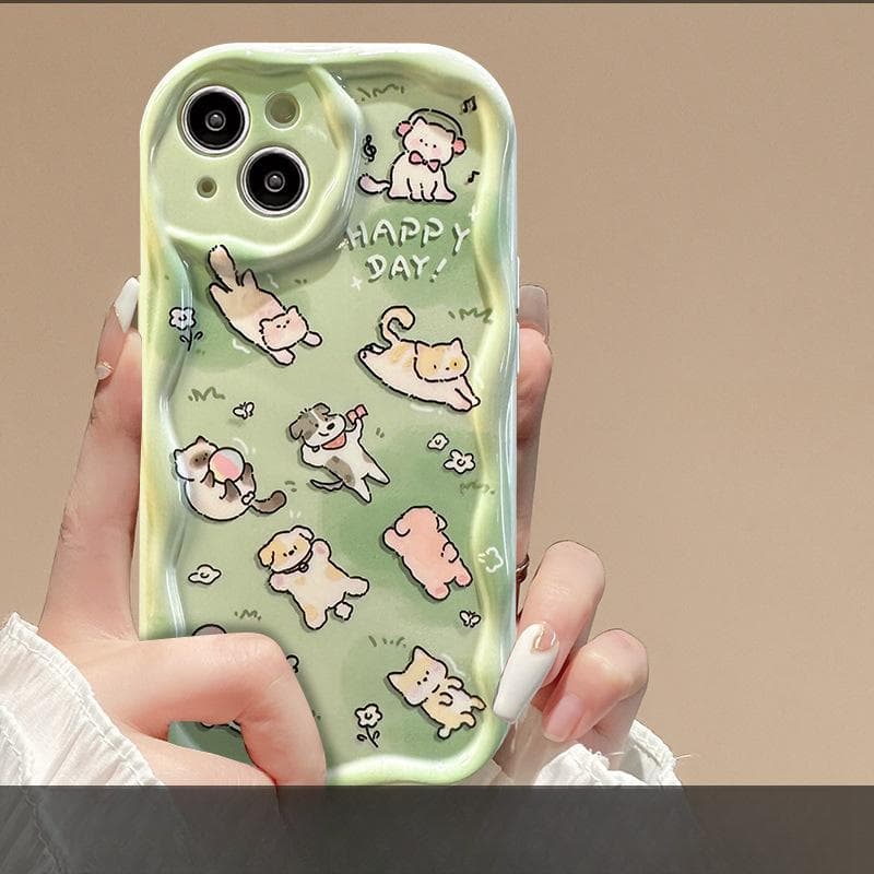Full Screen Animal Chain Suitable for Apple 15 Mobile Phone Case Iphone14pro Transparent 13 Silicone Xs Mint Mann iPhone 6s Plus