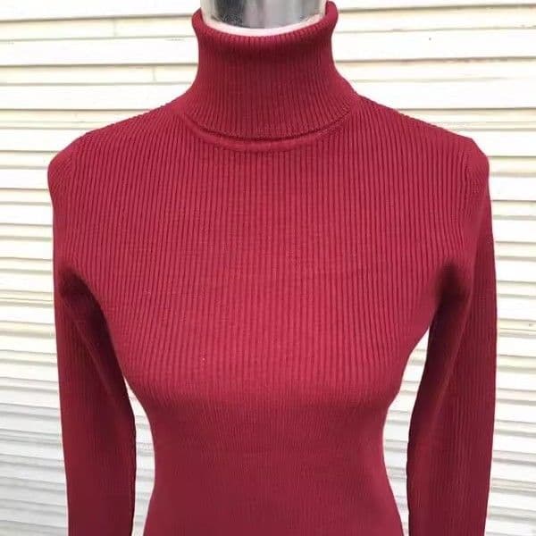 One Piece Velvet Thickened Lace High Neck Sweater for Women with Winter Fungus Edge Knitted Base Sweater for Women's Top 3XL