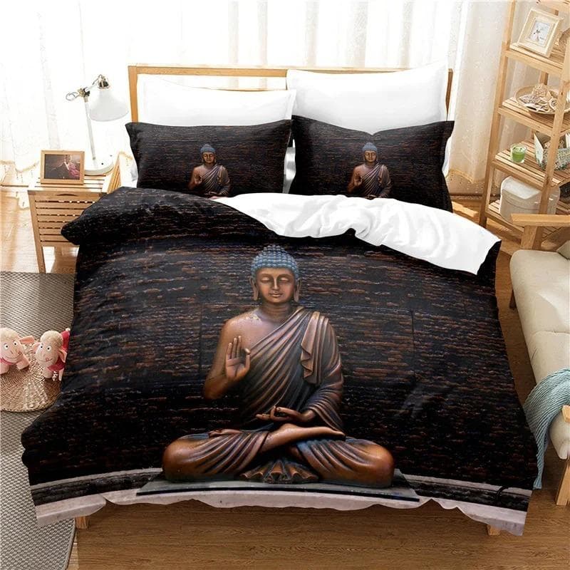 Buddha Statue Bedding Set Duvet Cover Set 3d Bedding Digital Printing Bed Linen Queen King Full Size Bedding Set Fashion Design 70x133cm 2pcs