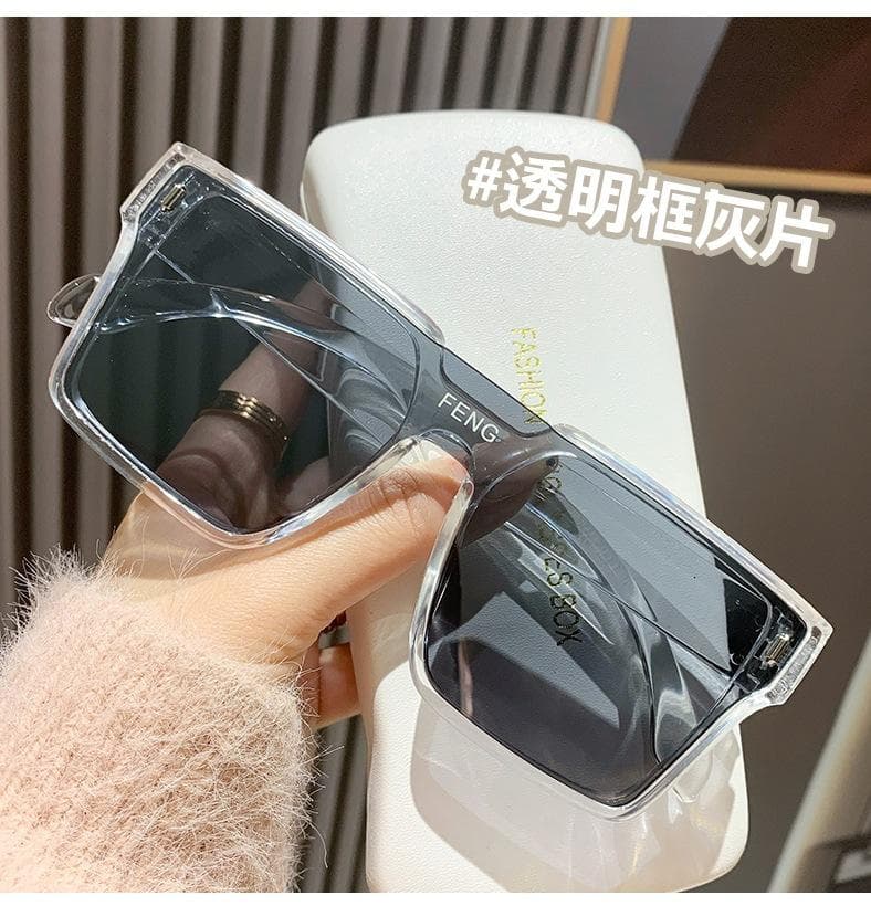 New Women Square Sunglasses Designer Fashion Big Frame UV400 Sun Glasses Outdoor Leisure Eyewear Gafas De Sol As shown in the figu