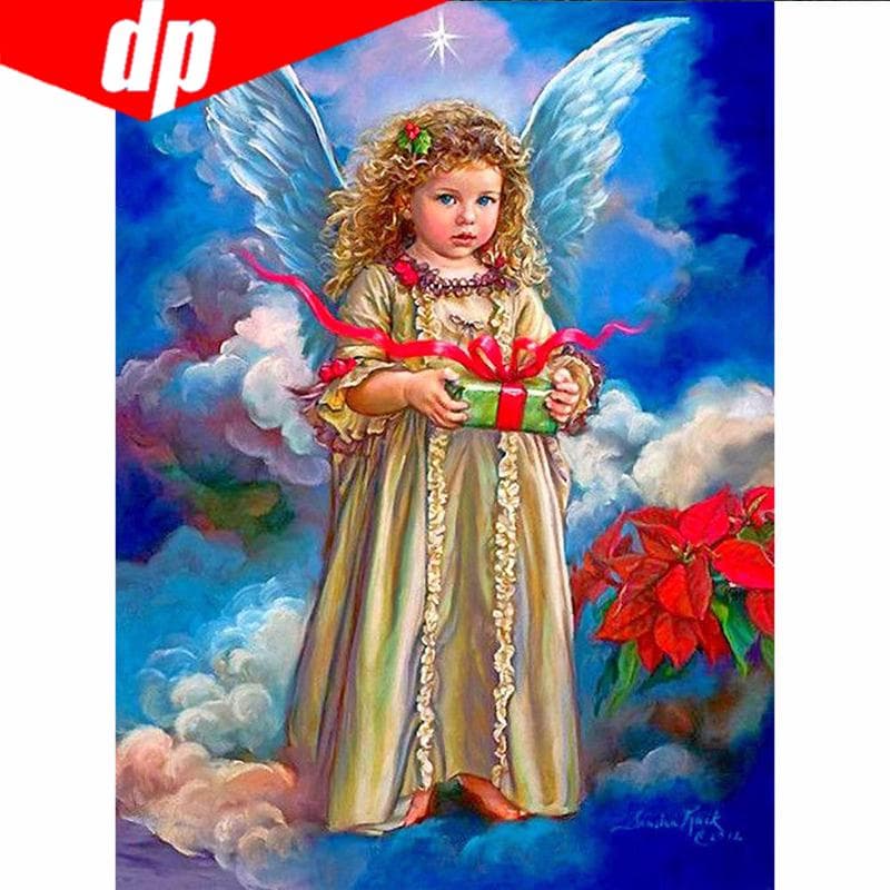 Full Round Diamond 5D DIY Diamond Painting Angel Baby Gift Embroidery Cross Stitch 20X30