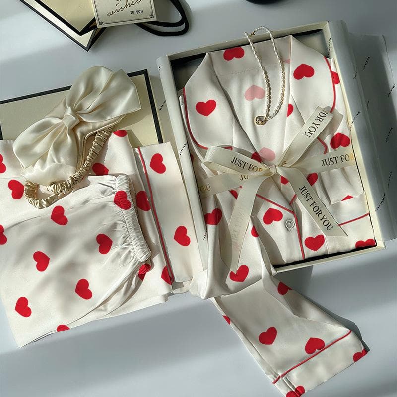 High-End Green Floral Lapel Pajamas Set for Women L (100-115 jin)