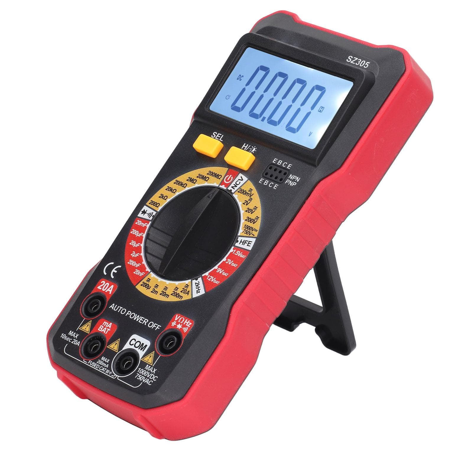 Digital Multimeter High Accuracy AC Voltage Meter 2000 Counts Non Contact Voltmeter Ammeter SZ305