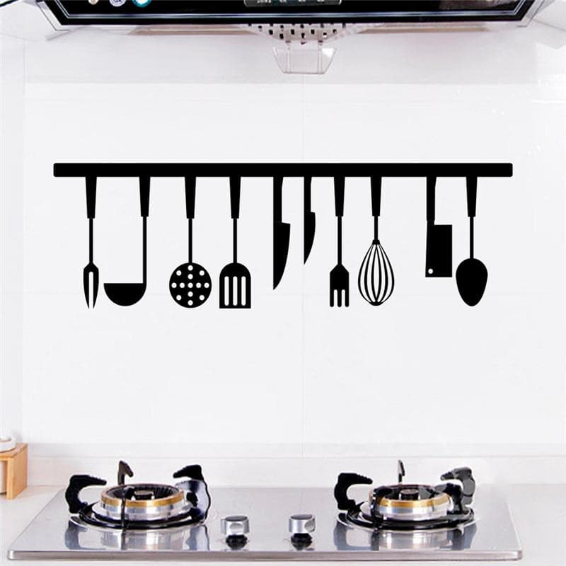 3D Effect Kitchen Tools Restaurant Wall Stickers Decals Kitchen Decoration Home Decor Wall Art MURAL