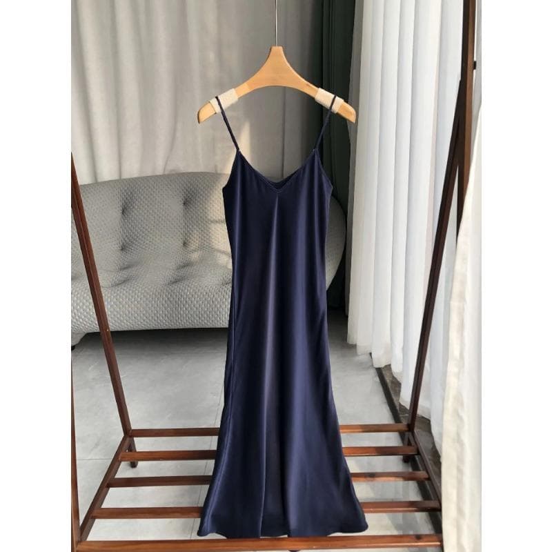 Silk Sexy Women's Beach Dress Women's Beach Wear Party Dress Set Summer Vacation Robe L