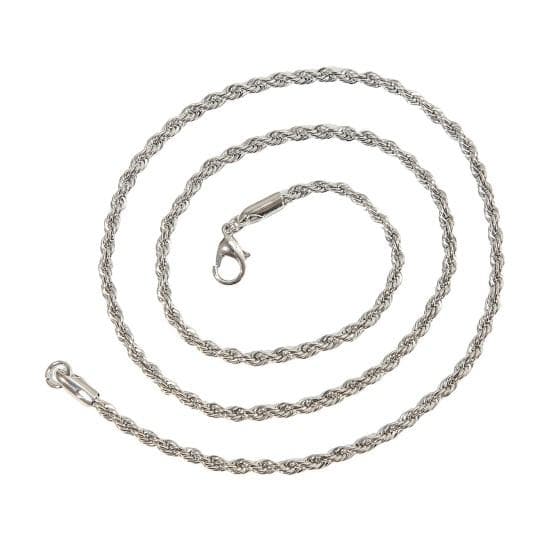 Men 3mm Choker Necklace Hip Hop Style Twist Chain Necklace Lobster Buckle Alloy Necklace Jewelry Accessories silver