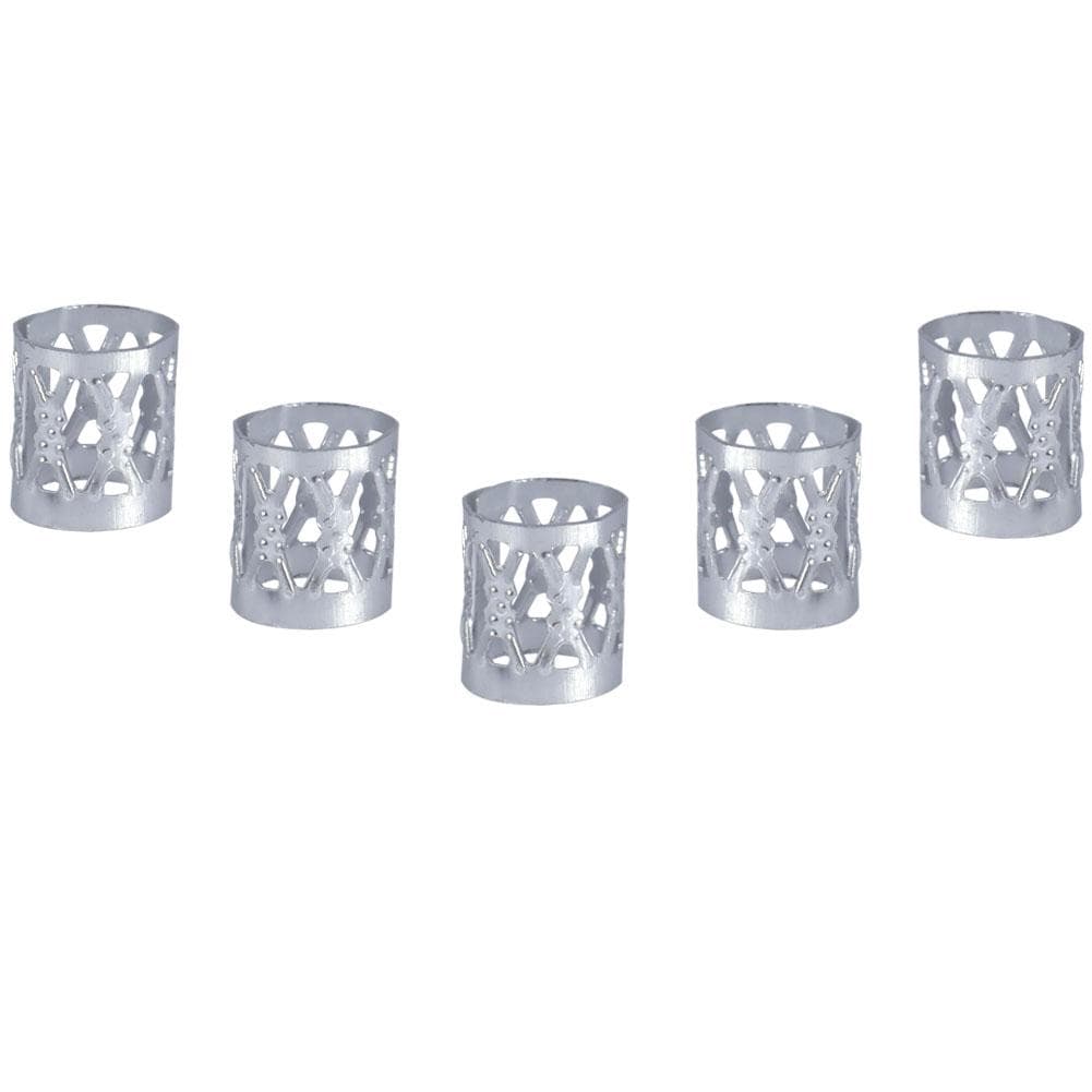 100PCSBag New Colorful Hair Braiding Beads Rings Cuff Decoration Tools Accessories(Silver) silver