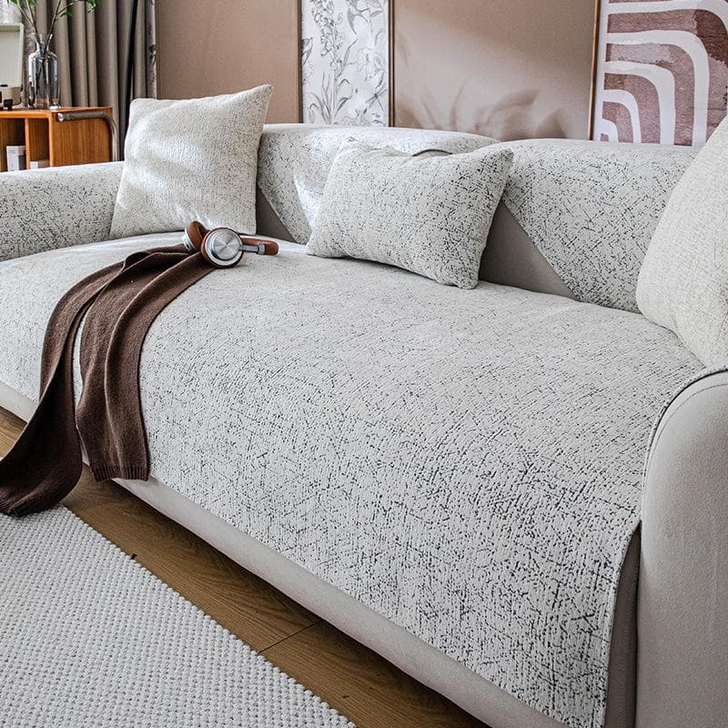 Sofa Cover Chenille Fabric Non Slip Furniture Protector Couch Cover Universal for All Seasons Sofa Cover Solid Color Couch Mat 70x70cm 1pcs