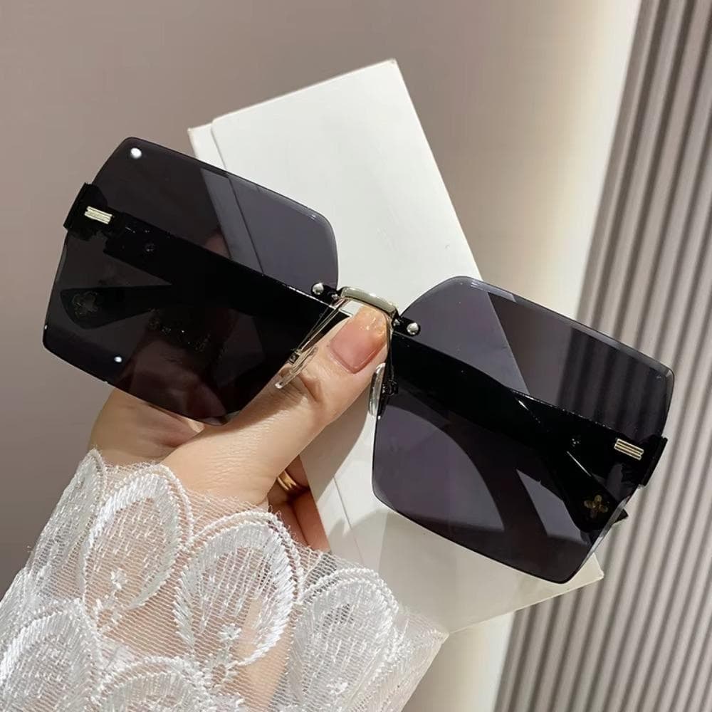 Rimless Sunglasses Women UV400 Protection Gradient Lens Summer Fashion Shades for Ladies