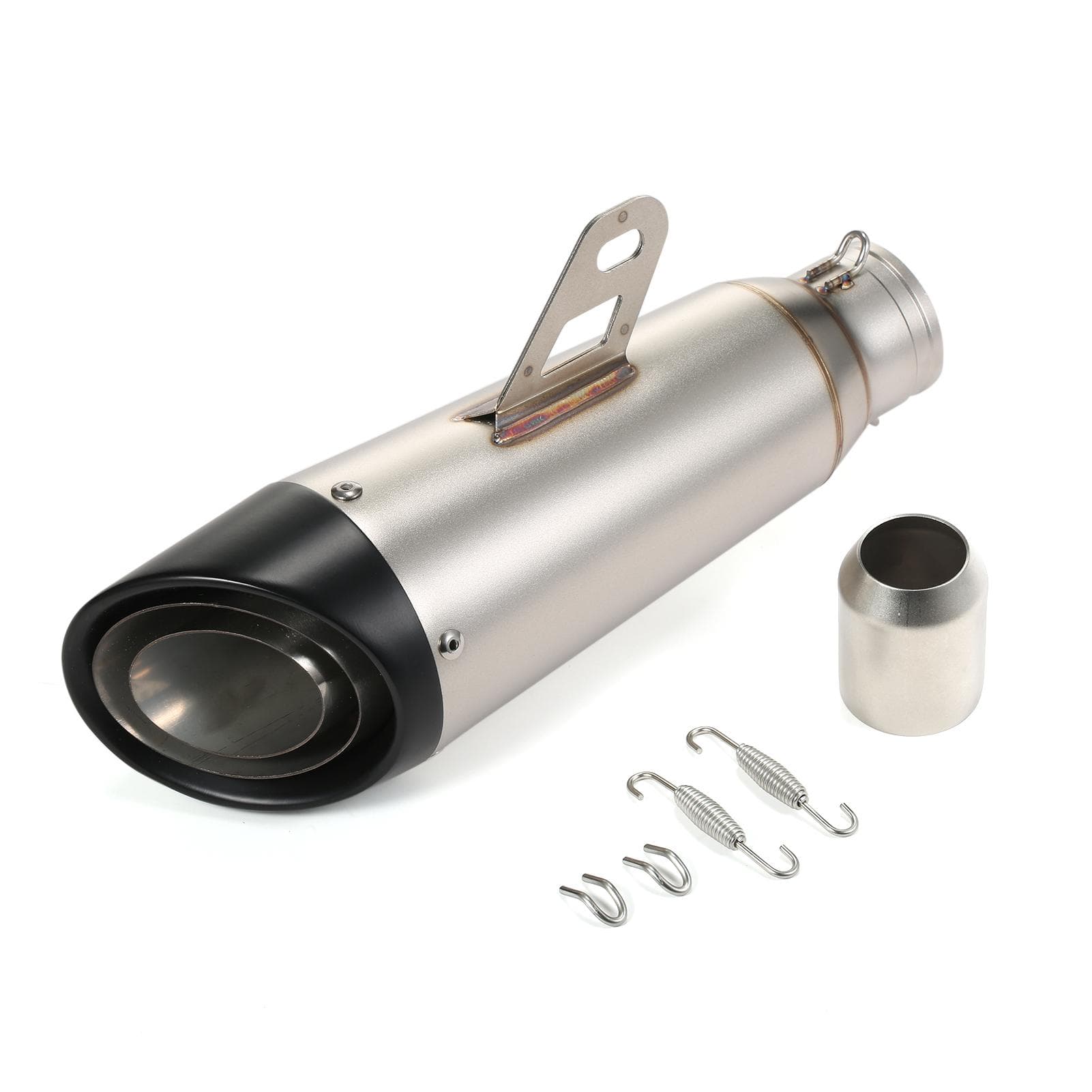 38-51mm Universal Motorcycle Exhaust Pipe Tail Refit Exhaust Muffler Fit for Motorcycles ATV black