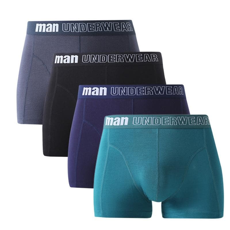 4 Pieces Men's Underwear Boxers Colorful Shorts Boy Undies Panties Big Size M L XL 2XL 3XL 4XL 5XL 6XL 7XL 6XL blue/green