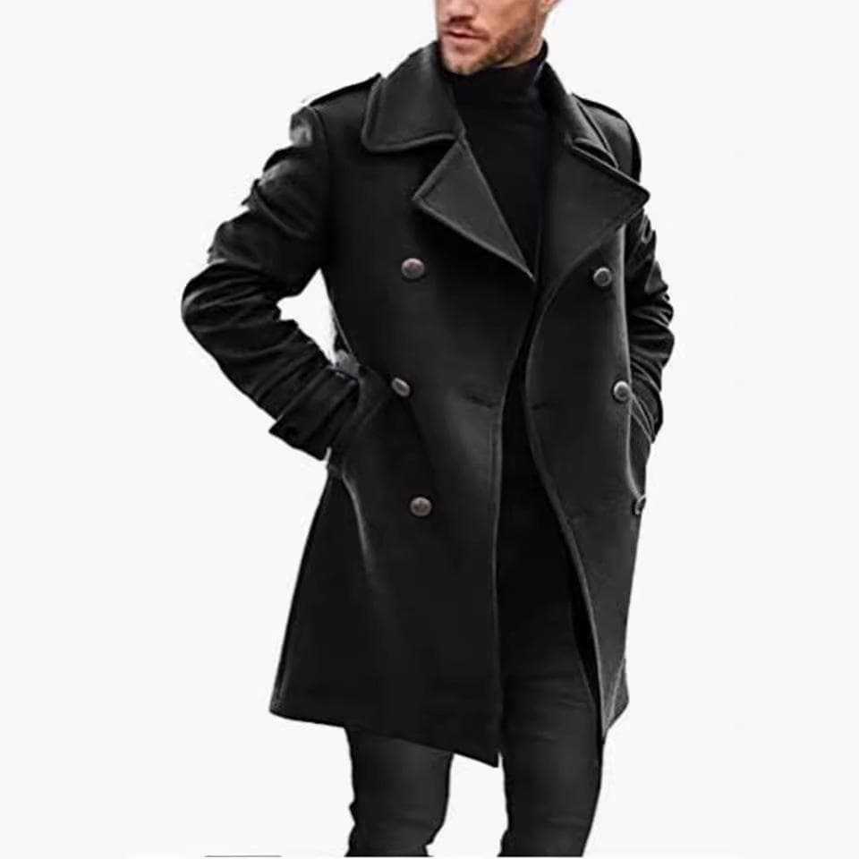 Woolen Men's Coat Autumn and Winter Warm Thickened Coat 2XL