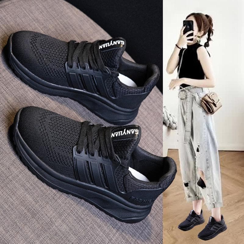 Red Zodiac Year Flying Woven Sports Shoes Female Spring High Elastic Soft Bottom Mom Dancing Shoes Lightweight Travel Little Red Shoes 40