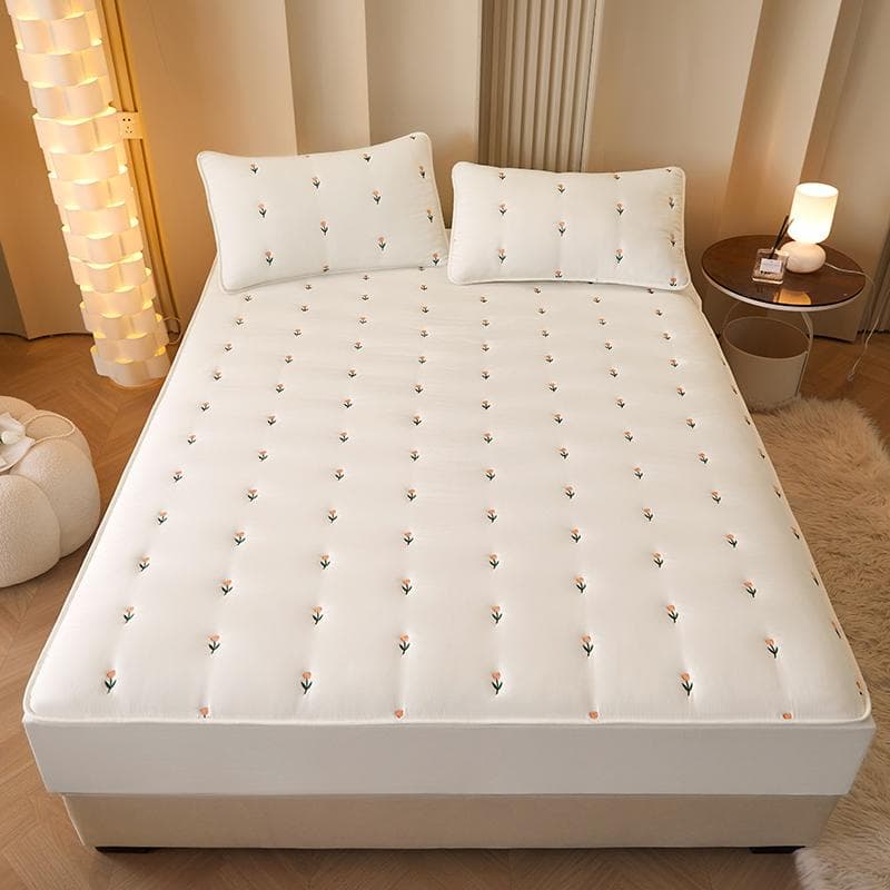 Super Thick Mattress Cover Quilted Embroidered Bed Cover Single/Queen/King Mattress Pad Cotton lencol cama casal Bed Sheets 90x190x30cm 1pc