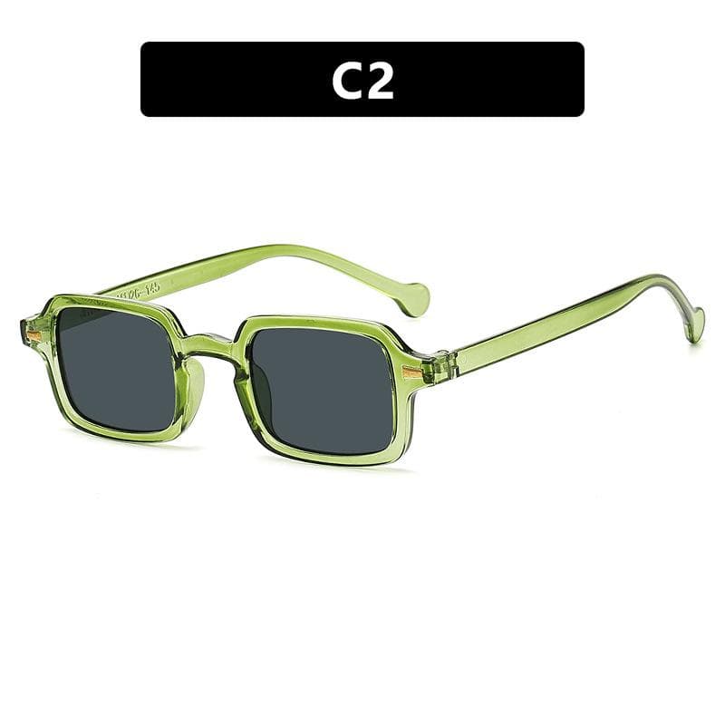 Fashion Square Sunglasses Women Retro Rivets Decoration UV400 Blue Leopard Rectangle Shades for Men and Women