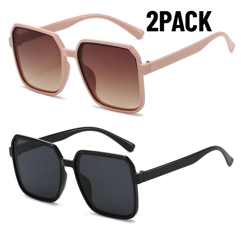 1/2PACK Black Square Oversized Sunglasses Women Big Frame Sun Glasses Unisex Gradient Hip Hop Shades