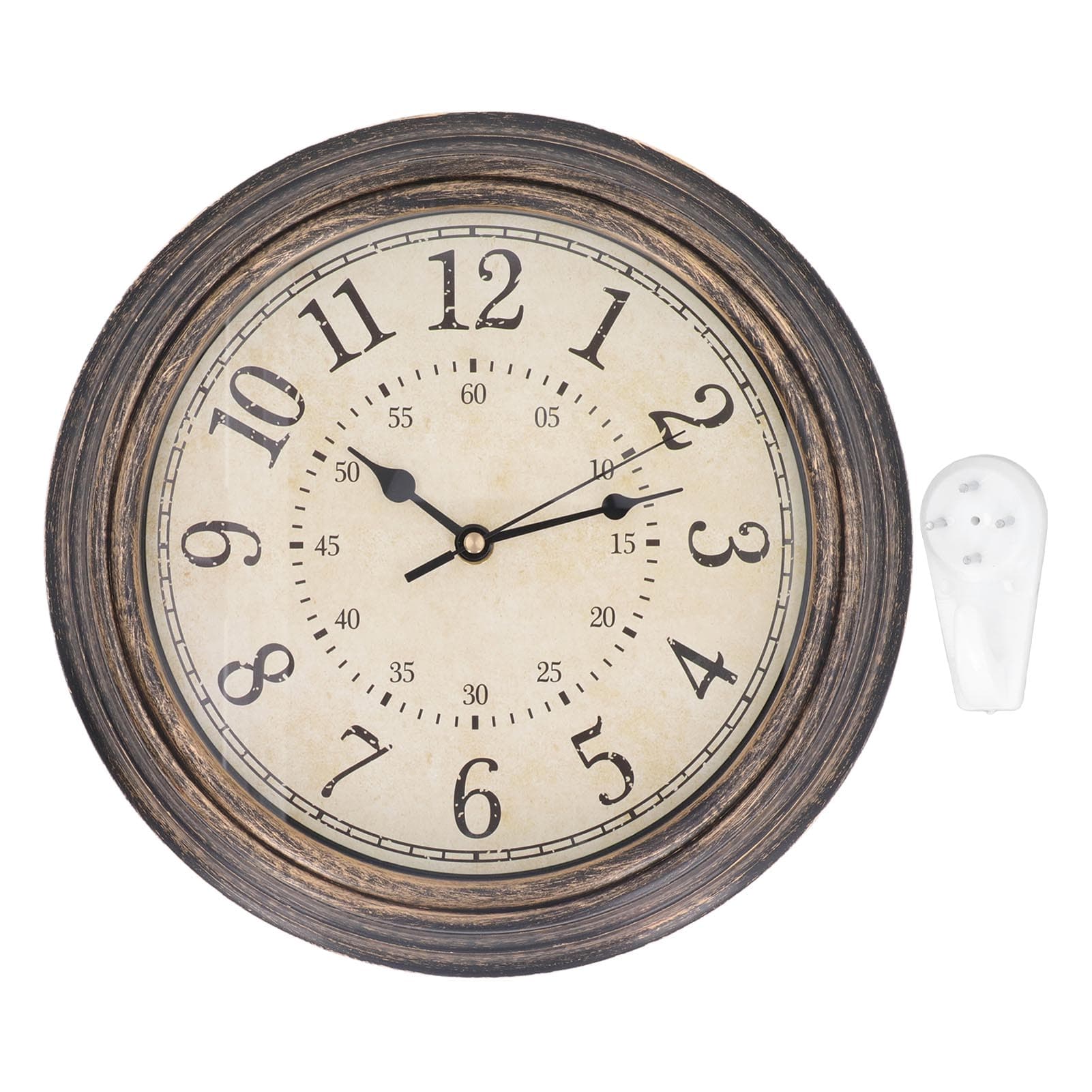 Vintage Wall Clock Silent Quartz Movement Round Decorative Retro Hanging Clock for Living Room bronze