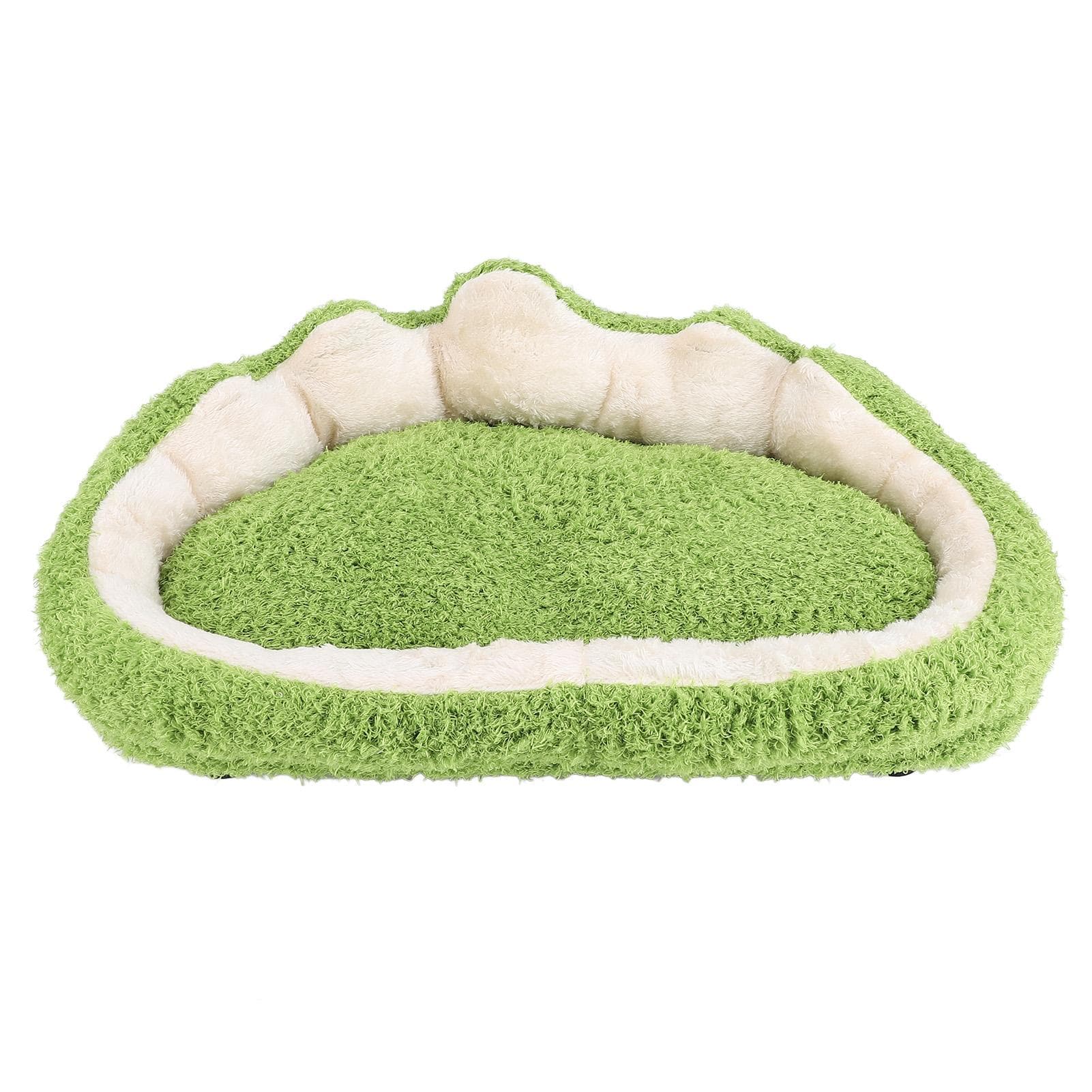 Plush Pet Bed Soft Warm Enhanced Comfort Multifunctional Spacious Dog Cat Sofa Bed for Winter Green