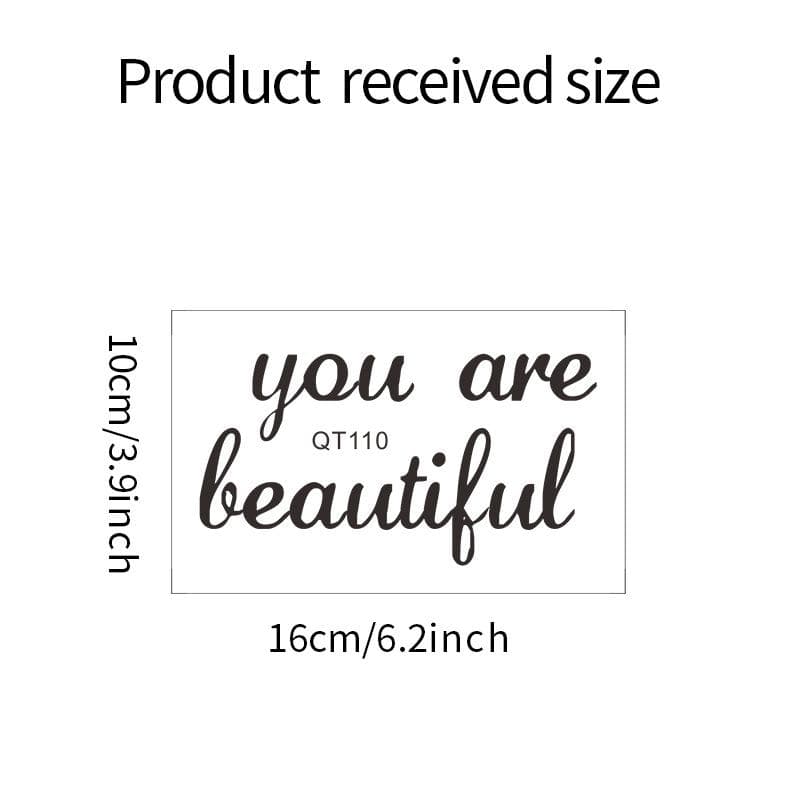 Full Transparency and English Mirror Decal Mirror Decor Black Gloss Vinyl Wall Stickers for Home