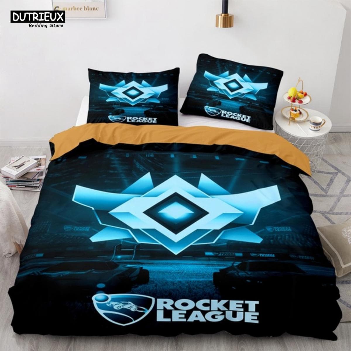 Rocket League Single Bedding Set America Car Gaming Bed Linen Boys Teens Double Twin Queen King Size Duvet Cover With Pillowcase US Full(200x230cm)