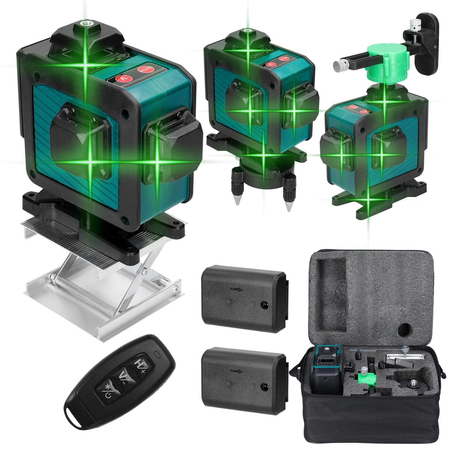 Multifunctional 16 Lines Laser Level 3 degrees Selfleveling Function Leveling Tool Omnidirectional Ground UK Plug without Tripod Stand multicolour