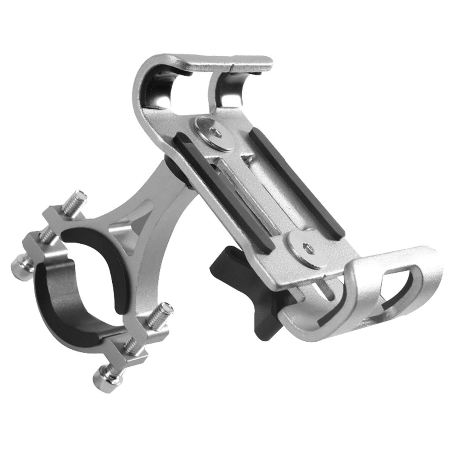 Aluminum Alloy Mobile Phone Bracket Mountain Bike / Electromobile / Motorbike Phone Navigation Rotatable silver