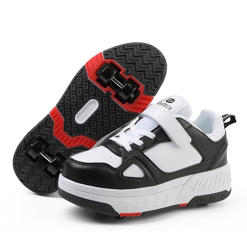 Four-wheeled Running Shoes Children's Roller Skates Boys and Girls' Roller Skates Deformed Wheel Shoes New 39