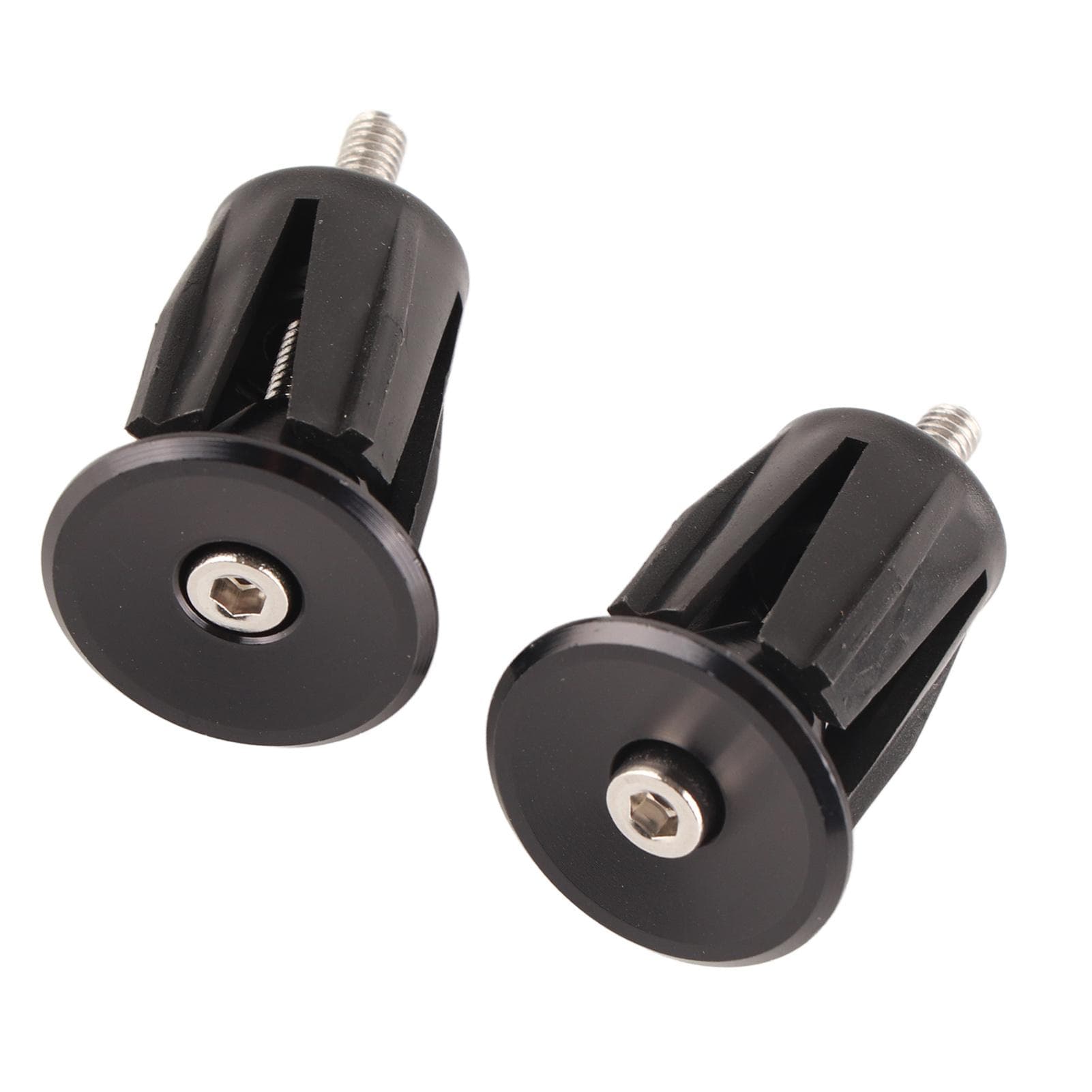 1 Pair Bike Bicycle Aluminum Handlebar Grips Cap Plug Handle Bar Caps End Plugs Black