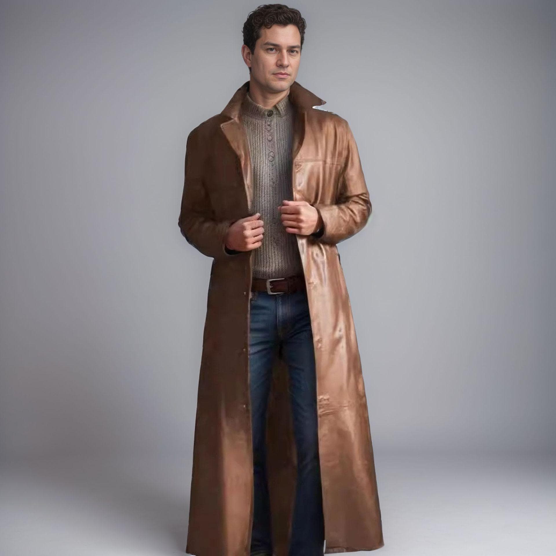 Autumn Male God Fashion Temperament Solid Color Slim Pu Leather Extended Leather Jacket Men's Coat Coat S
