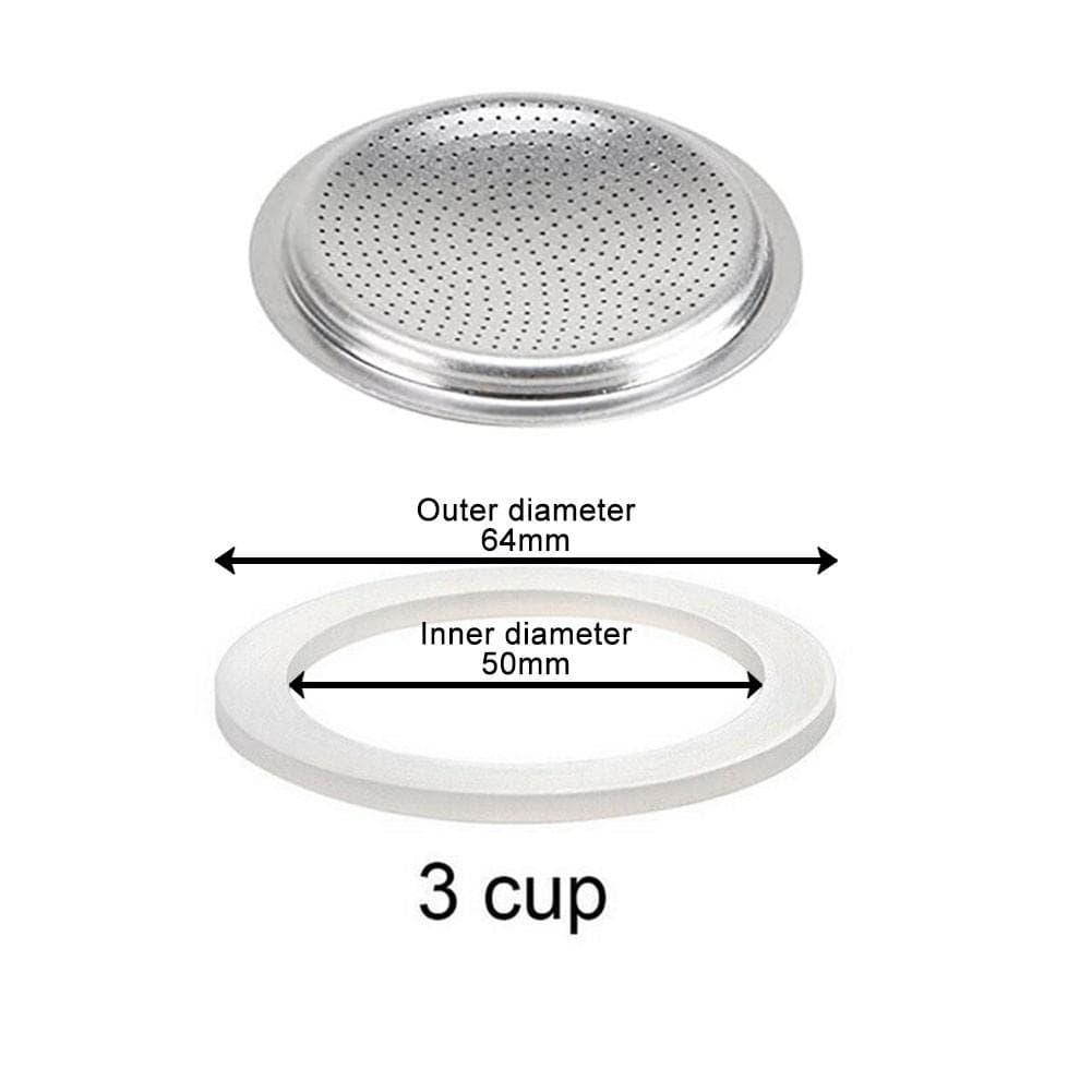 Accessories Rubber Seal Coffee Espresso Makers Flexible 3 cup+sieve