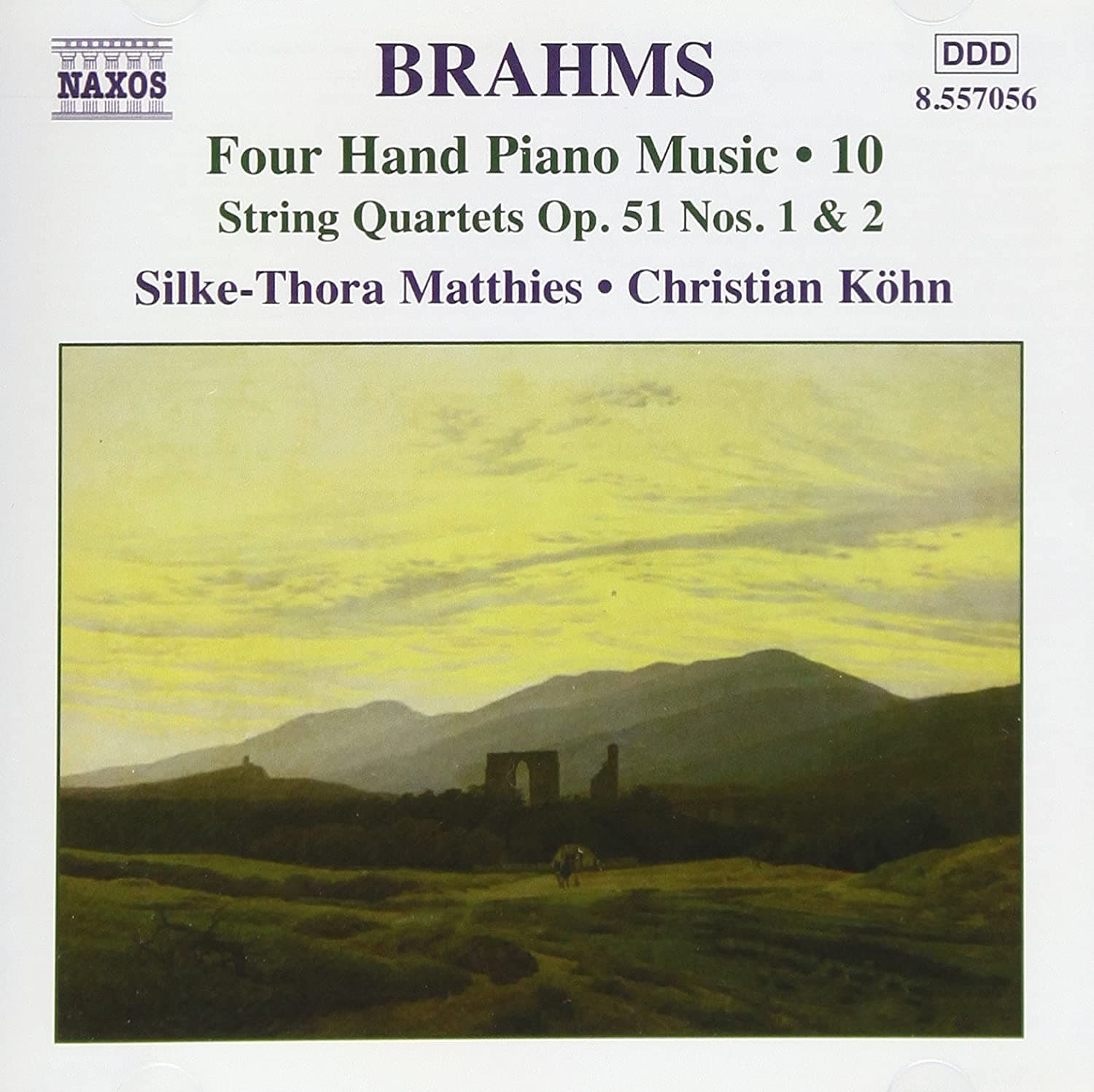 CD JOHANNES BRAHMS, CHRISTIAN KÖHN; SI - Four Hand Piano 10 8557056 Naxos 2004 Non Japan Classical Used