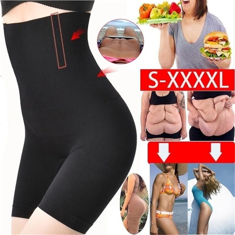 Lose Weight Fat Burning High Waist Underwear Breathable Control Body Shapers XL/XXL black
