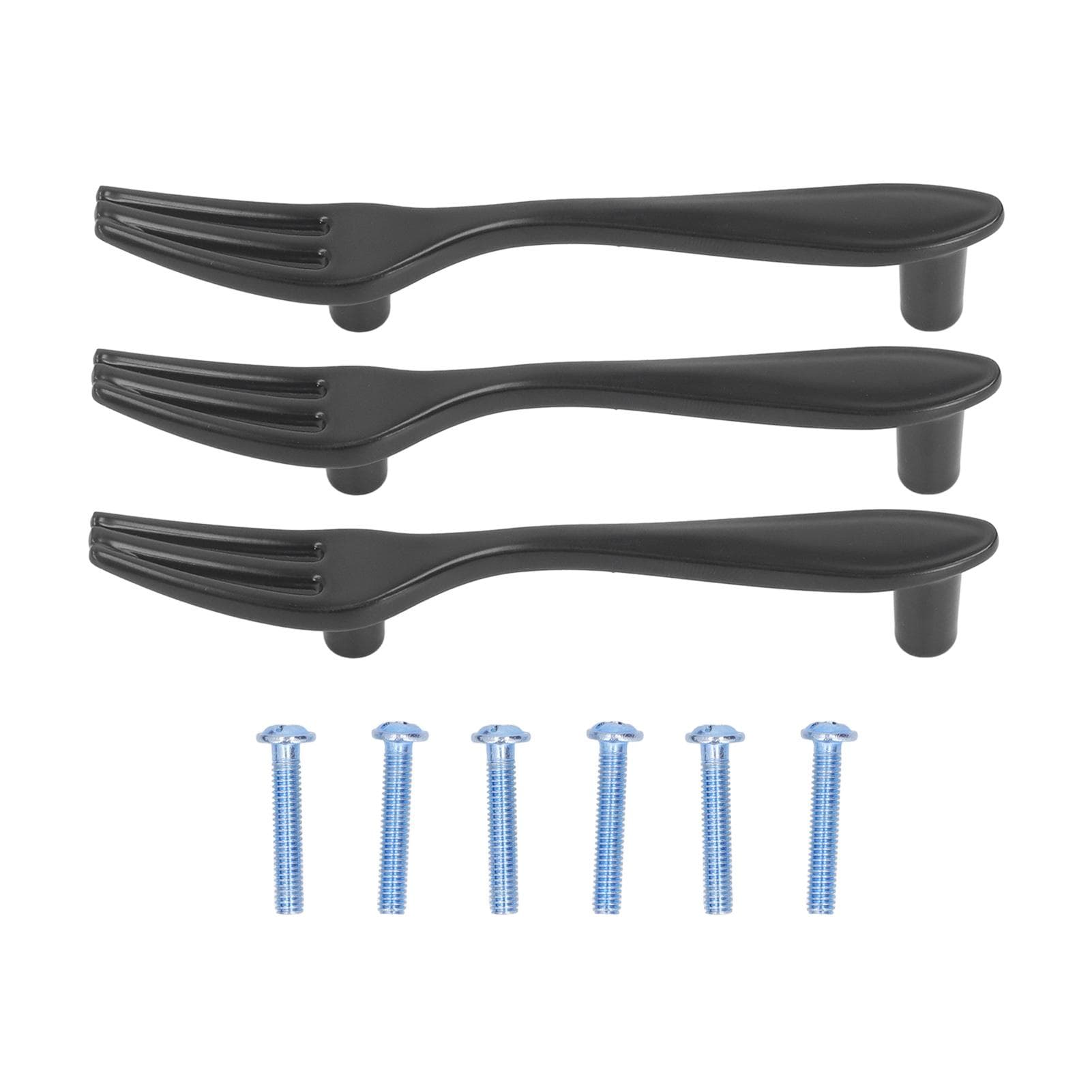 3Set Door Handles Thickened Cutlery Tableware Shaped Cabinet Pulls for Drawer Wardrobe Bookshelves