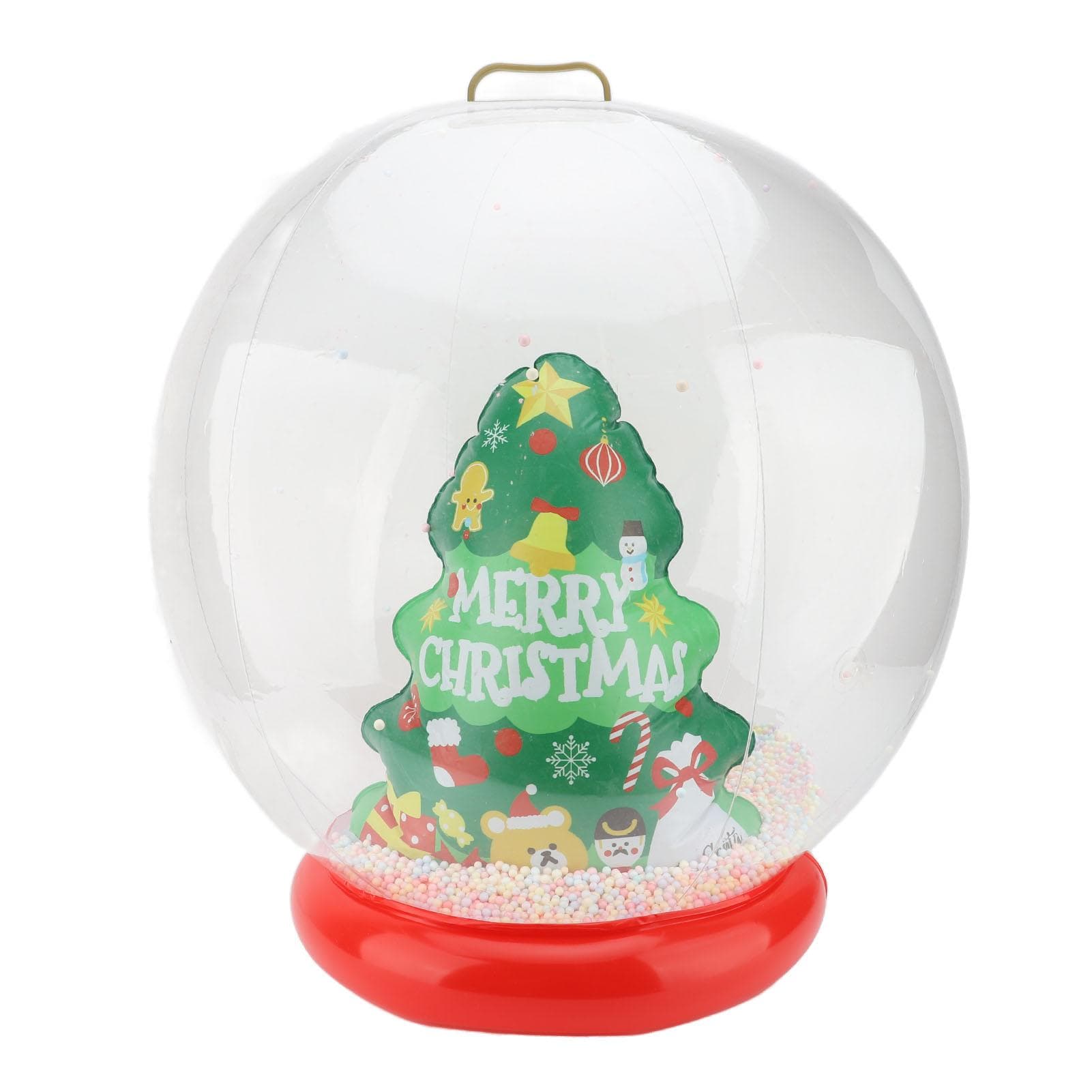 23.6in Large PVC Inflatable Xmas Ball LED Blow Up Xmas Tree Ball Decoration Ornament for Outside