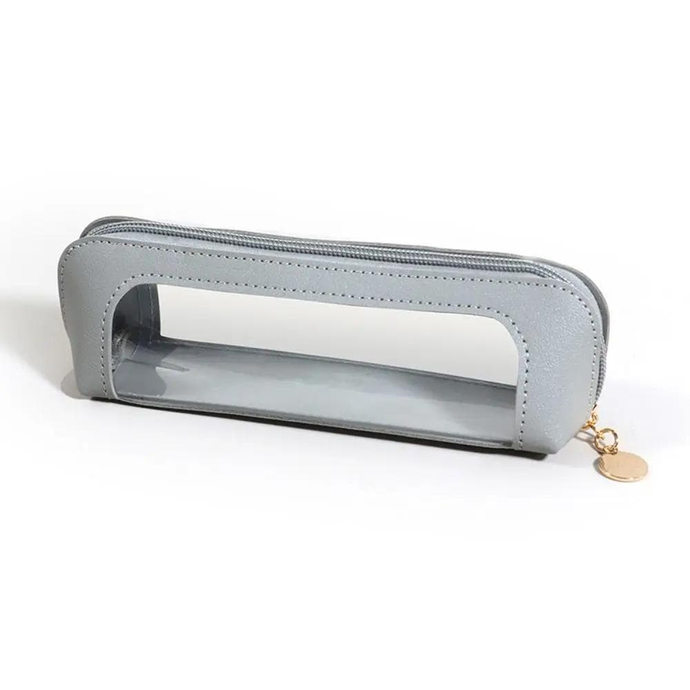 Cosmetic Bag Makeup Brush Storage Bag Portable Travel Wash Toiletries Organizer PU Portable Small Beauty Case Wash Bag Pouch grey