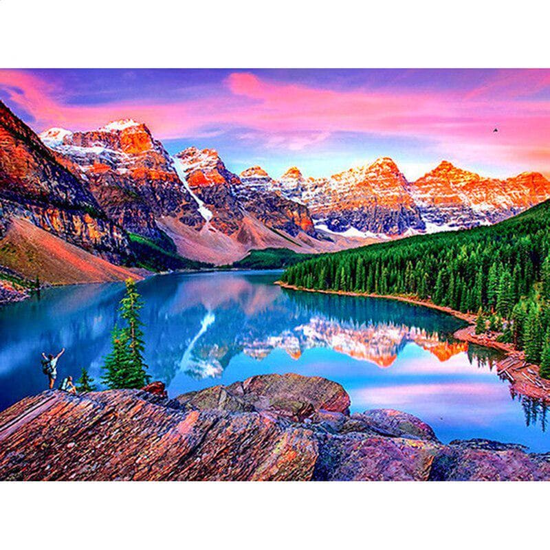 5D Diamond Mosaic Stitch Full Round Scenic Diamond Painting Sunset Embroidery 20X30CM