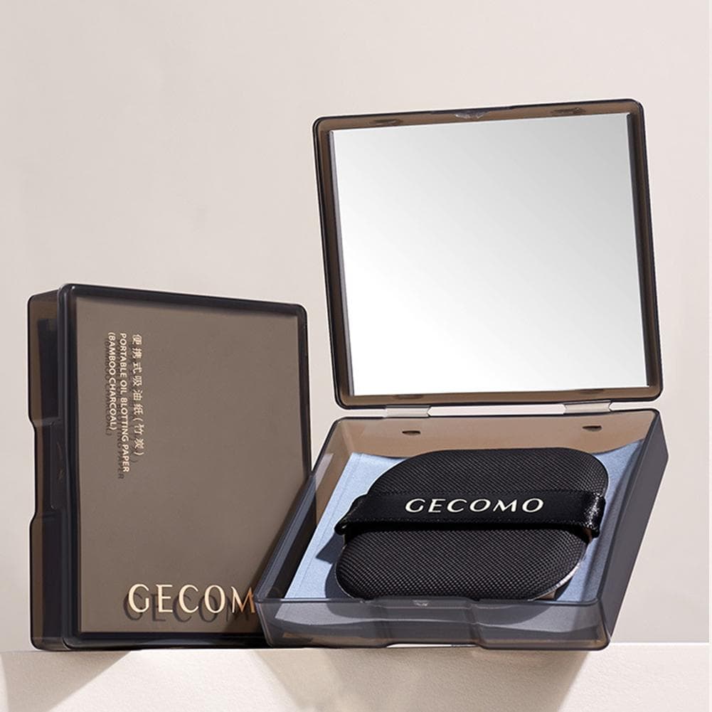 100 Sheets/Set Oil Blotting Papers With Case & Powder Puff Oil Absorbing Sheets Bamboo Charcoal Face Oil Blotting Sheets For Makeup 100pcs