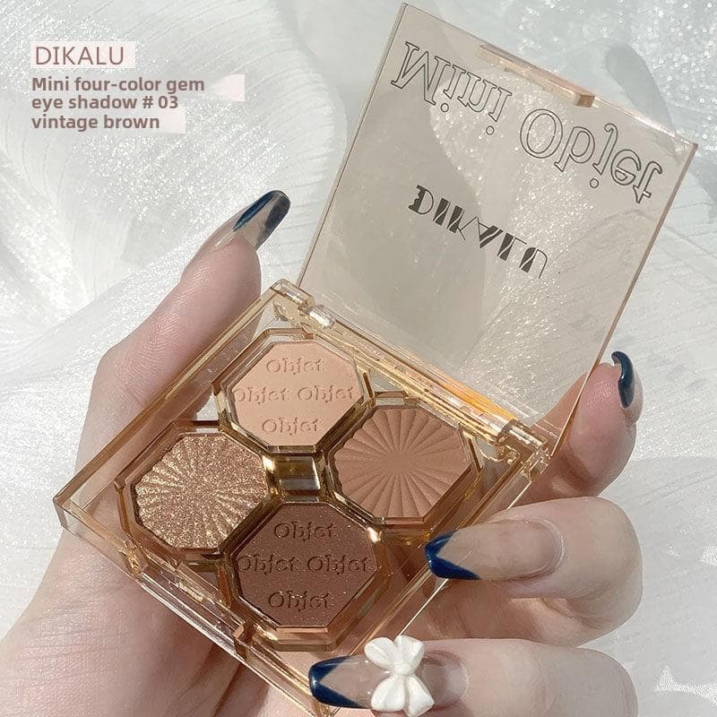 DIKALU Shimmer Matte Eyeshadow Palette Highly Pigmented Long-Lasting 4 Colors 03