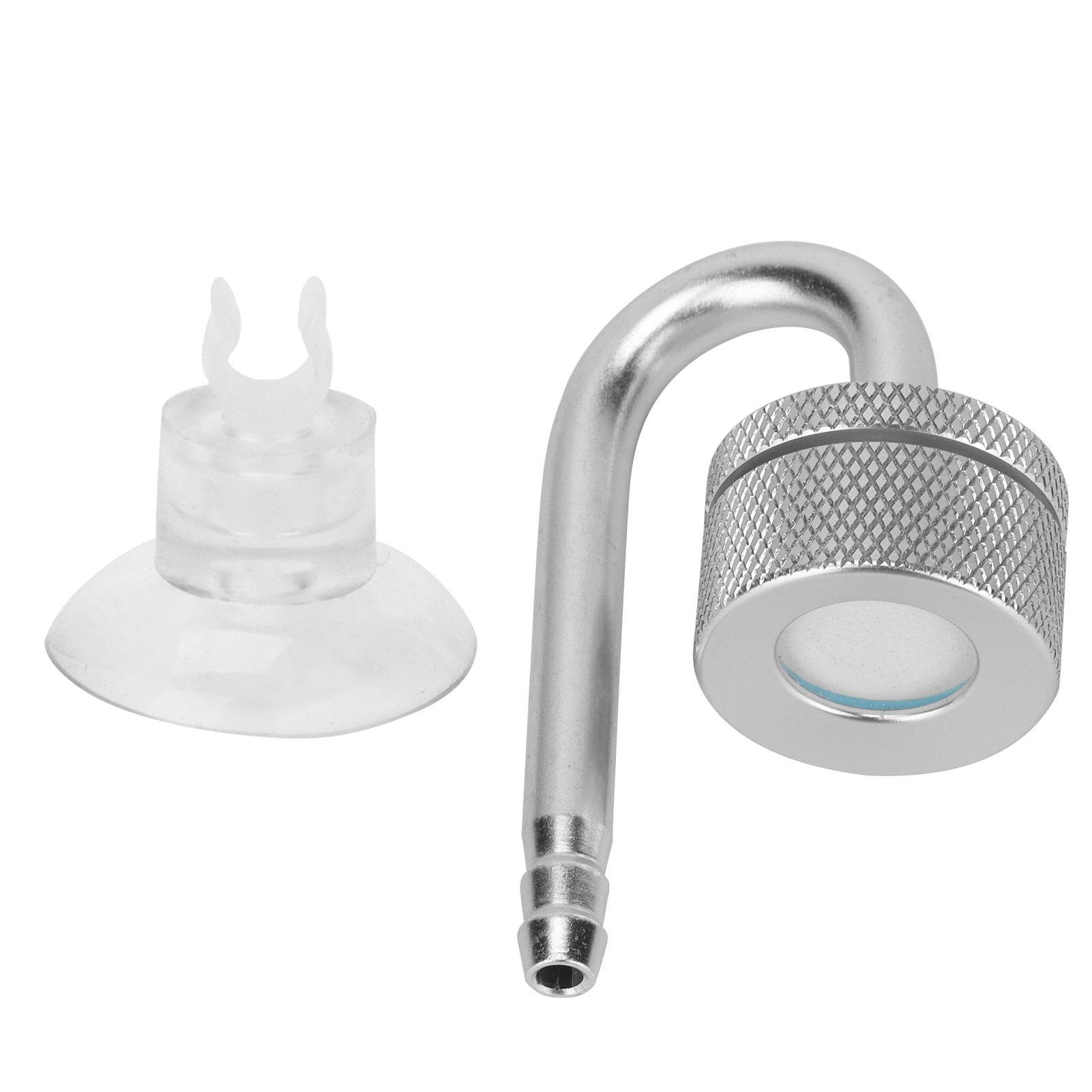 Aquarium Carbon Dioxide Refiner Fish Tank Aluminum Alloy CO2 Atomizer with Suction CupSilver silver